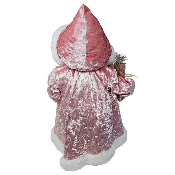 Rose Gold Pink Upright 20" Santa Christmas Party Decor - Picture 5 of 6